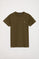 Camiseta básica verde oliva de algodón con logo Rigby Go