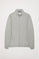 Sweater in gemêleerd grijs met rits en opstaande kraag met Rigby Go-logo