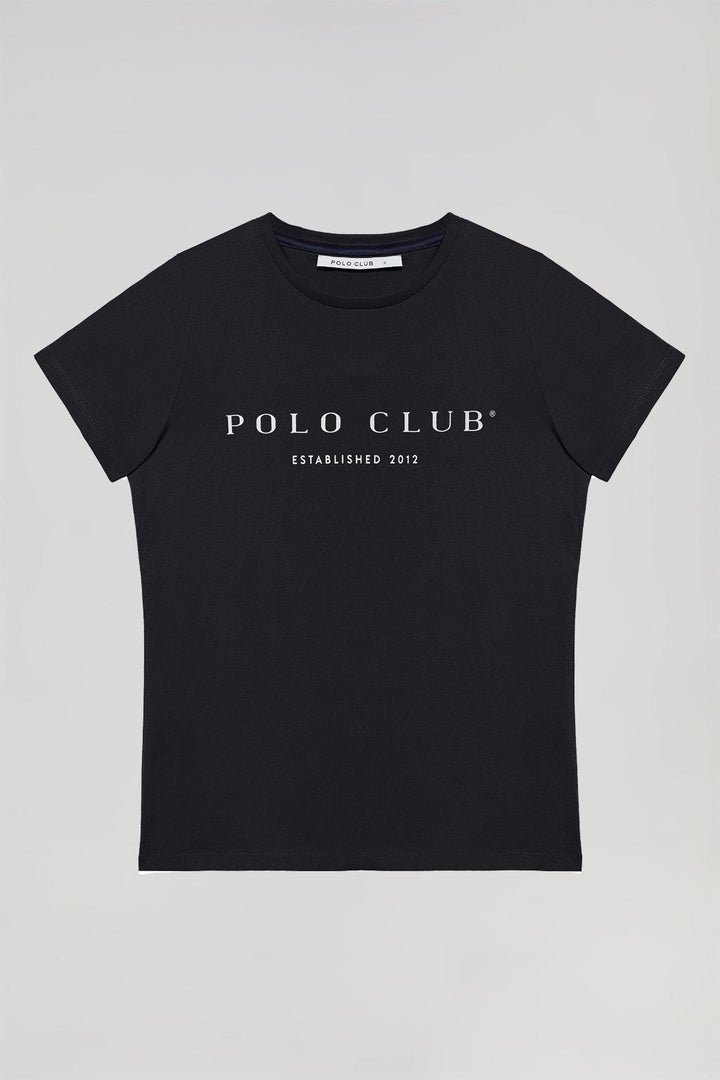 Maglietta nera con print iconico Polo Club