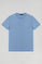 Organiczna koszulka vintage w kolorze błękitnym z detalem Polo Club