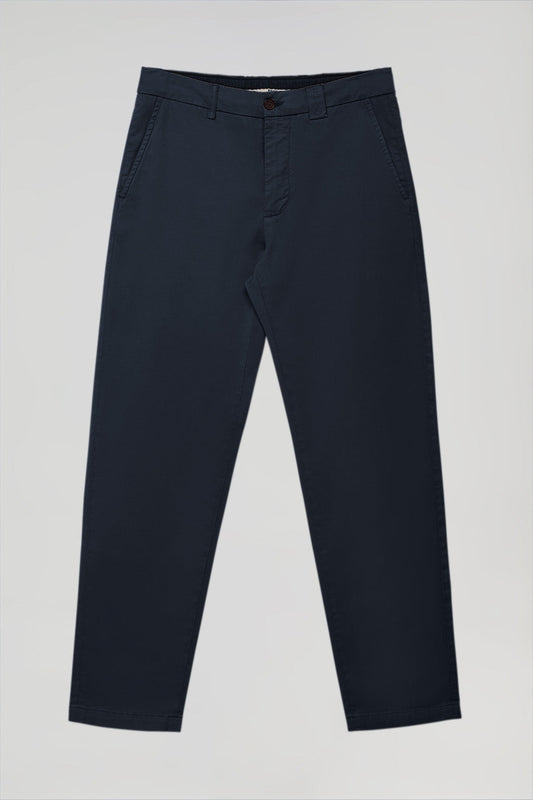 Marineblauwe chino met Polo Club-details, regular fit