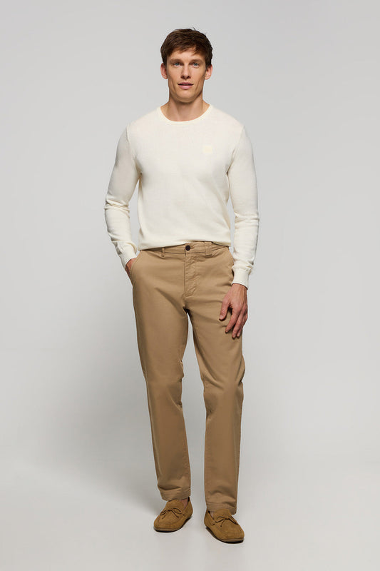 Pantaloni chino color cammello regular fit con dettagli Polo Club