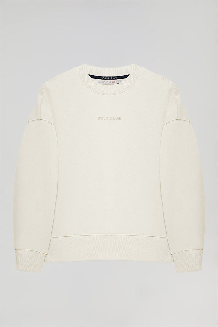 Basic-Sweatshirt mit Rundkragen beige Minimal Polo Club