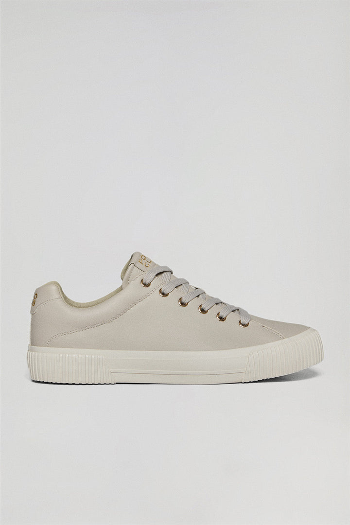 Beige damessneaker 'Habana' van synthetisch leer met Polo Club-details