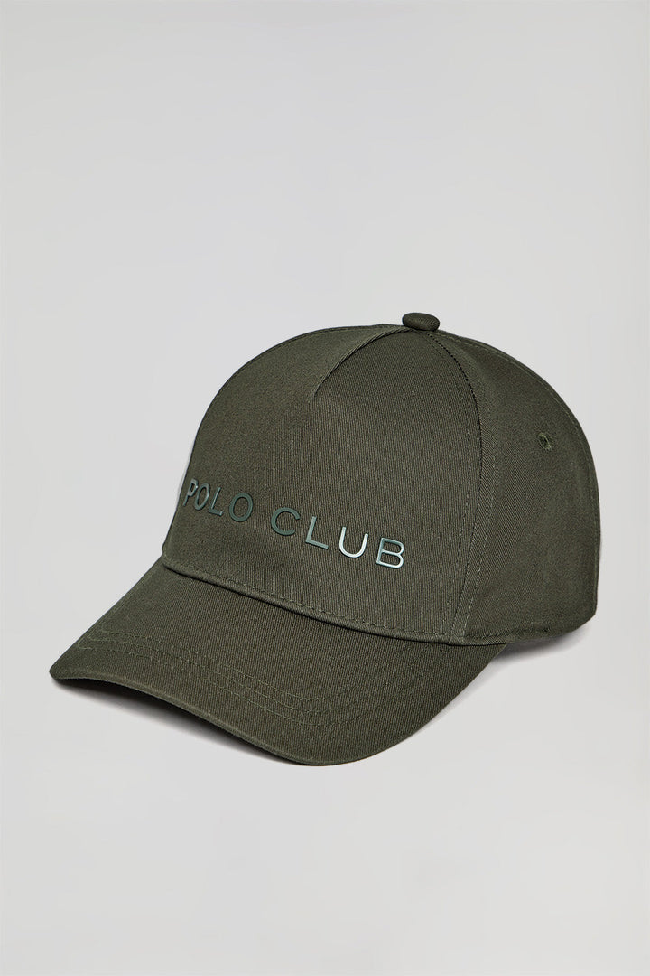 Casquette vert kaki à logo caoutchouté et imprimé Polo Club