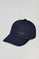 Cappellino blu marino con logo in gomma e print Polo Club