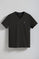 Zwarte T-shirt met V-hals en geborduurd Rigby Go-logo