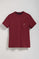 Kurzärmliges T-Shirt bordeauxrot mit Rundkragen, Brusttasche und Rigby Go Logo-Stickerei