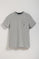 Kurzärmliges T-Shirt grau meliert mit Rundkragen, Brusttasche und Rigby Go Logo-Stickerei