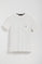 Witte T-shirt met ronde hals en borstzakje met geborduurd Rigby Go-logo
