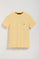 Kurzärmliges T-Shirt gelb mit Rundkragen, Brusttasche und Rigby Go Logo-Stickerei