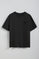 Zwarte T-shirt 'Saul' met peach effect en Polo Club-patch in rubberen keperstof