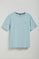 Sky-blue Saul tee with peachskin finish and Polo Club rubberised twill patch