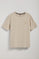 T-Shirt Saul beige mit Peach-Effekt und gummiertem Polo Club Twill-Aufnäher
