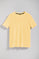 Surfer-T-Shirt Loose Fit gelb mit gummiertem Polo Club-Logo Minimal