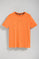 Surfer-T-Shirt Loose Fit zartes orange mit gummiertem Polo Club-Logo Minimal
