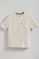 Beige-wit gestreepte T-shirt 'Timothée' met borstzakje met Polo Club-detail