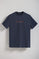 Marineblauwe T-shirt met ronde hals en rubberen Polo Club Minimal Title-logo