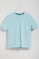 Błękitna koszulka Saul relaxed fit z wykończeniem peach effect i z logo Minimal Combo Polo Club