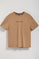 Maglietta Saul marrone leggero relaxed fit con finitura peach effect con logo Minimal Combo Polo Club