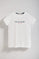 T-shirt pour femme à col ras du cou blanc à logo caoutchouté Minimal Title Polo Club