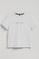 Koszulka Tori boxy fit w kolorze białym z wykończeniem peach effect i z logo Minimal Combo Polo Club