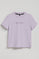 Koszulka Tori boxy fit w kolorze lawendowym z wykończeniem peach effect i z logo Minimal Combo Polo Club
