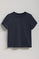 Marineblauwe T-shirt 'Tori' met Polo Club Regular Block-print, boxy fit