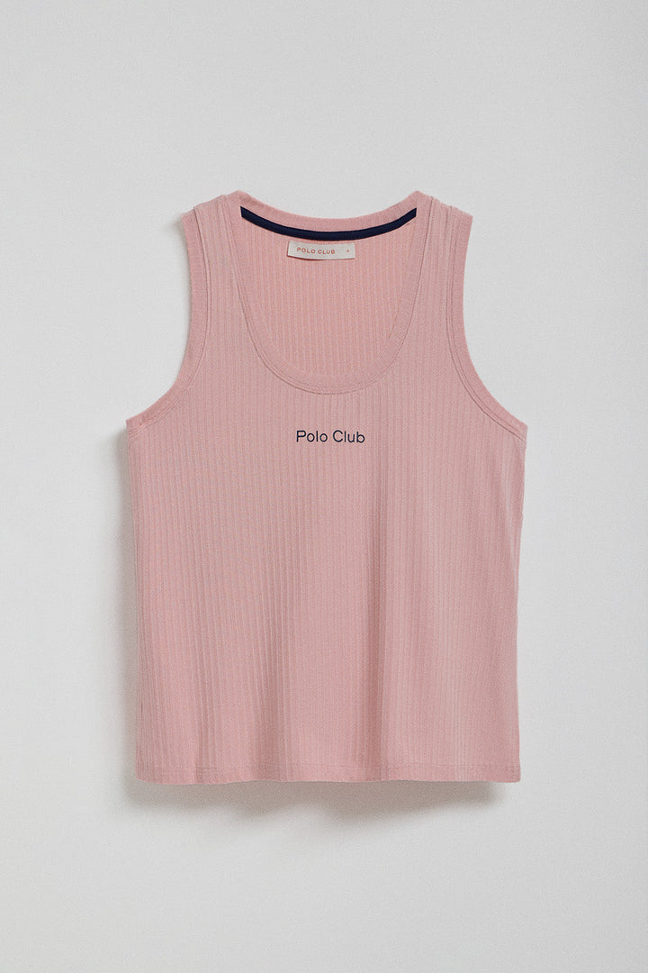 Conjunto de shorts y camiseta de pijama rosa con detalles Polo Club