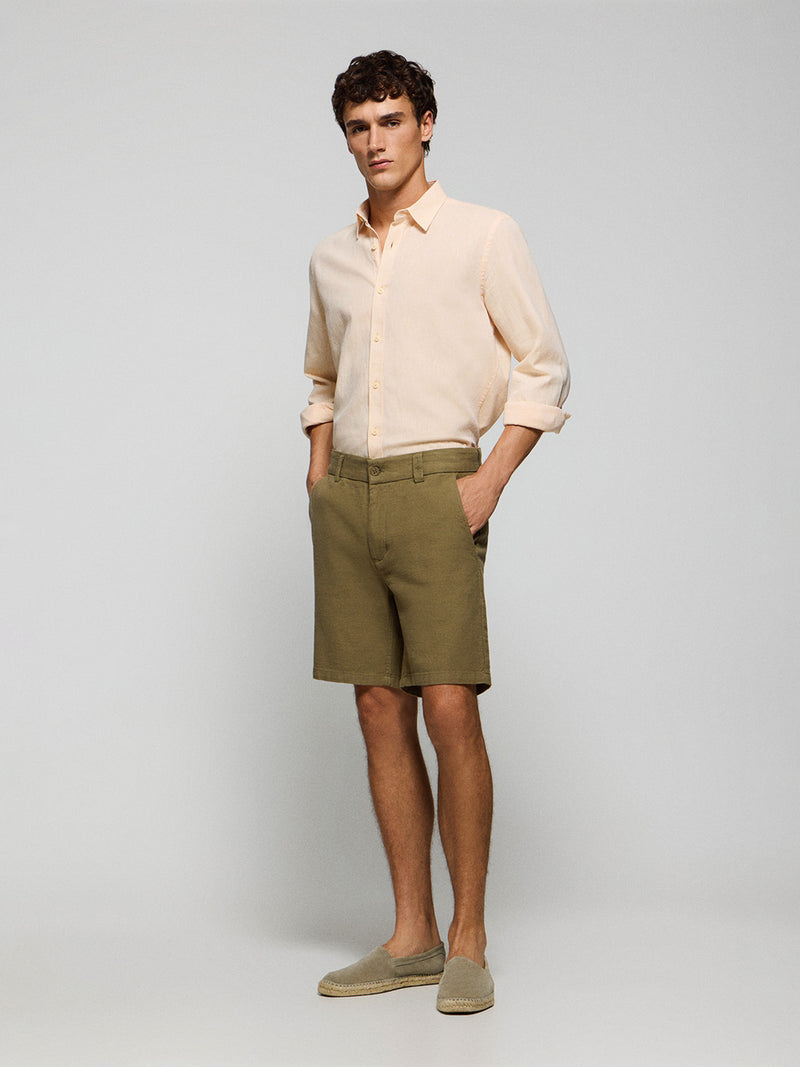Khaki Polo Korte Broek 45% Korting Tenson Korte Broek Groen Khaki