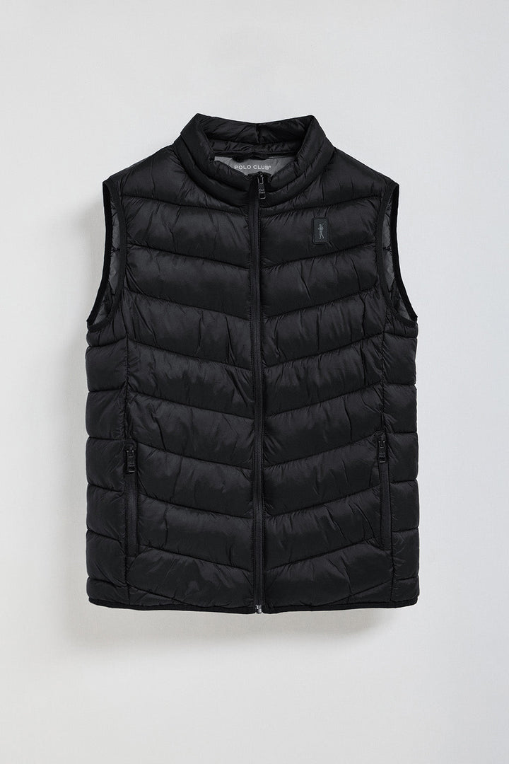 Gilet ultraleggero Chase nero con toppa Rigby Go