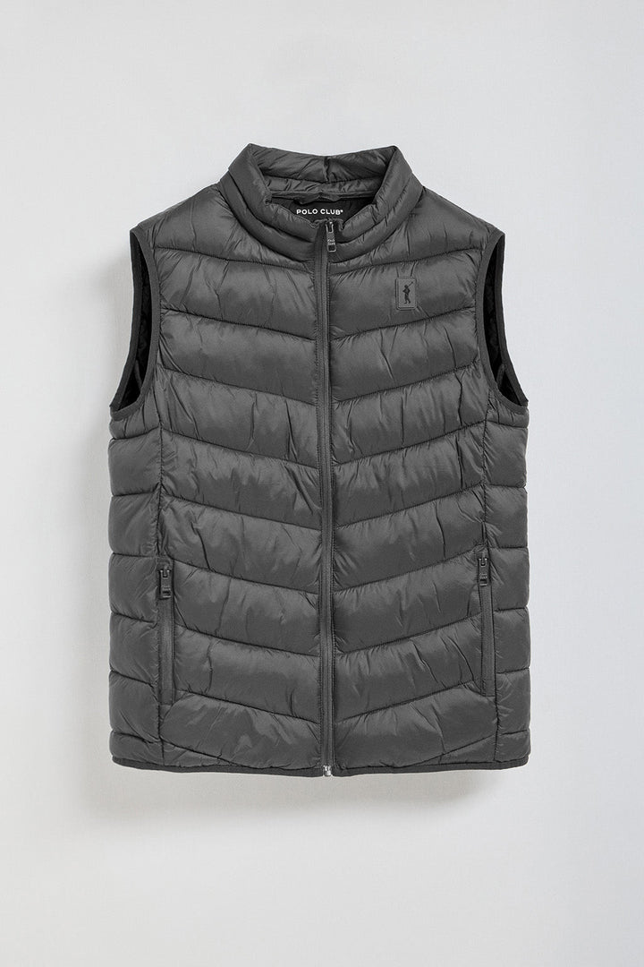 Gilet ultraleggero Chase grigio scuro con toppa Rigby Go