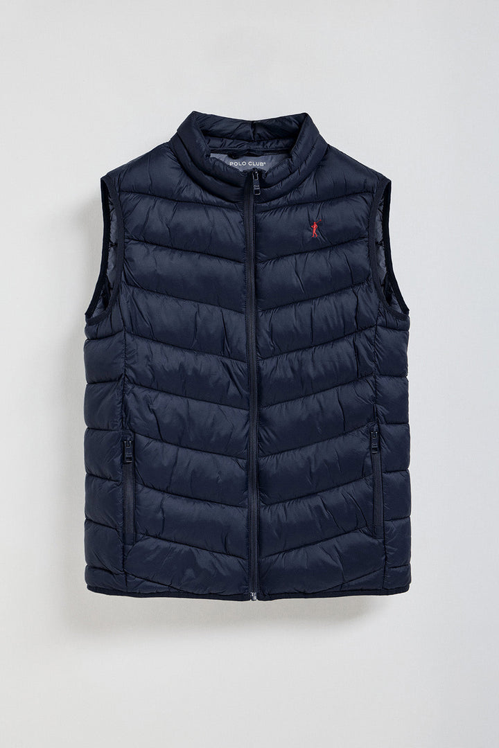 Gilet ultraleggero Chase blu marino a con ricamo Rigby Go