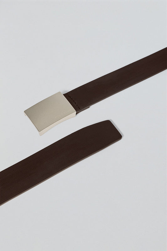 Ceinture Bastian Marron avec boucle métallique et gravure Polo Club