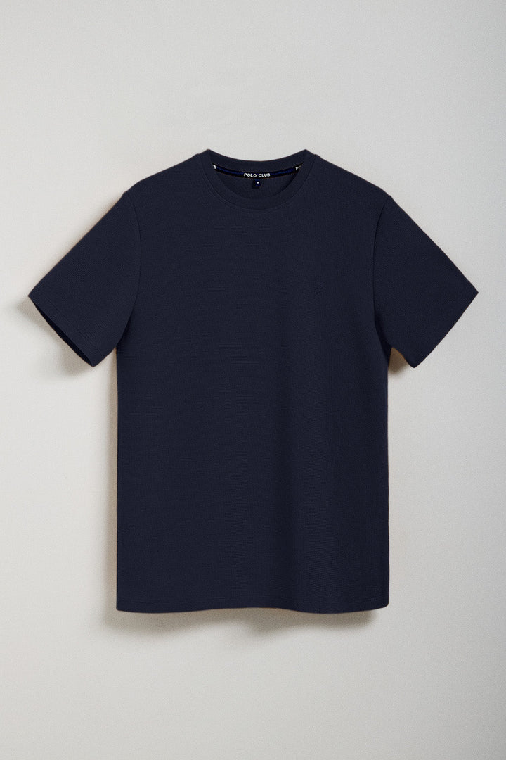 Marineblauwe T-shirt "Sami” met geborduurd Polo Club-monogram