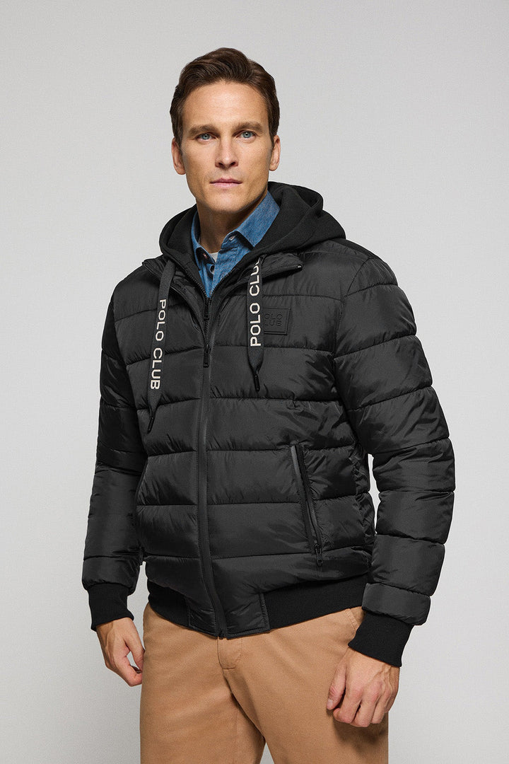 Steppjacke Canyon Schwarz mit Polo Club Details