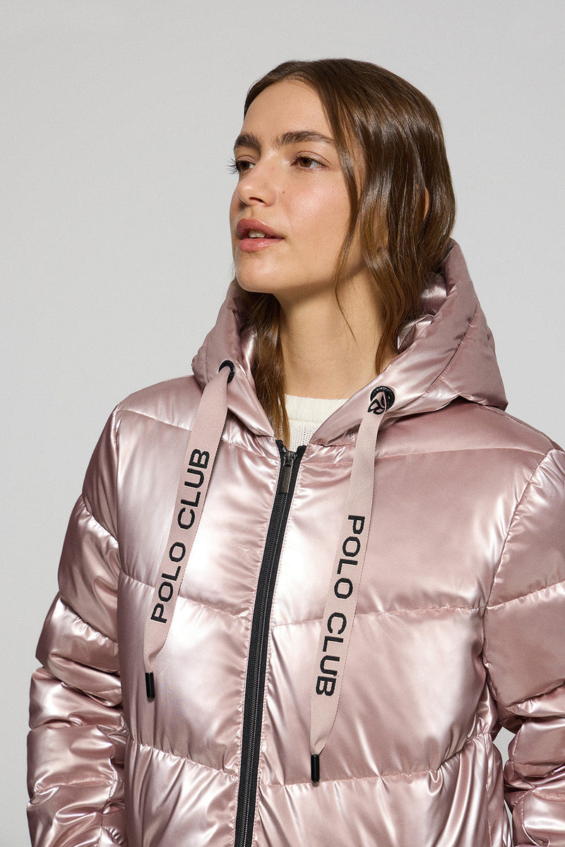 Winterjacke Metallic Regenjacke Damen Metallic Winterjacke Bader