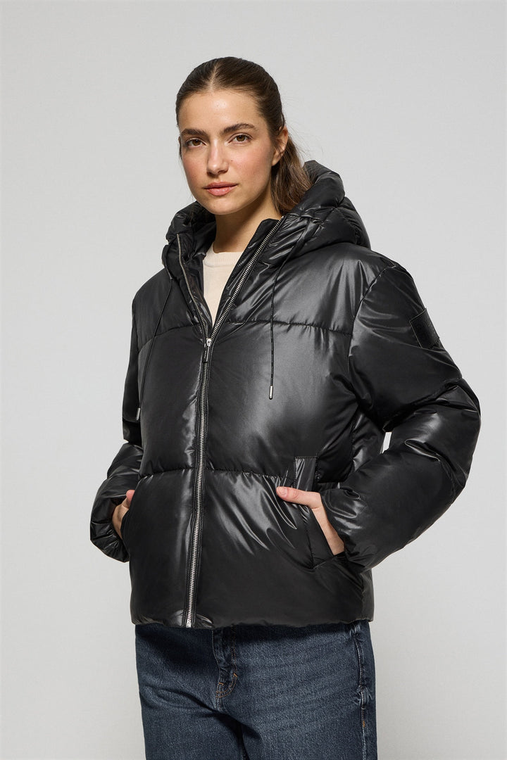 Kurze Steppjacke Sidney schwarz mit Polo Club Details