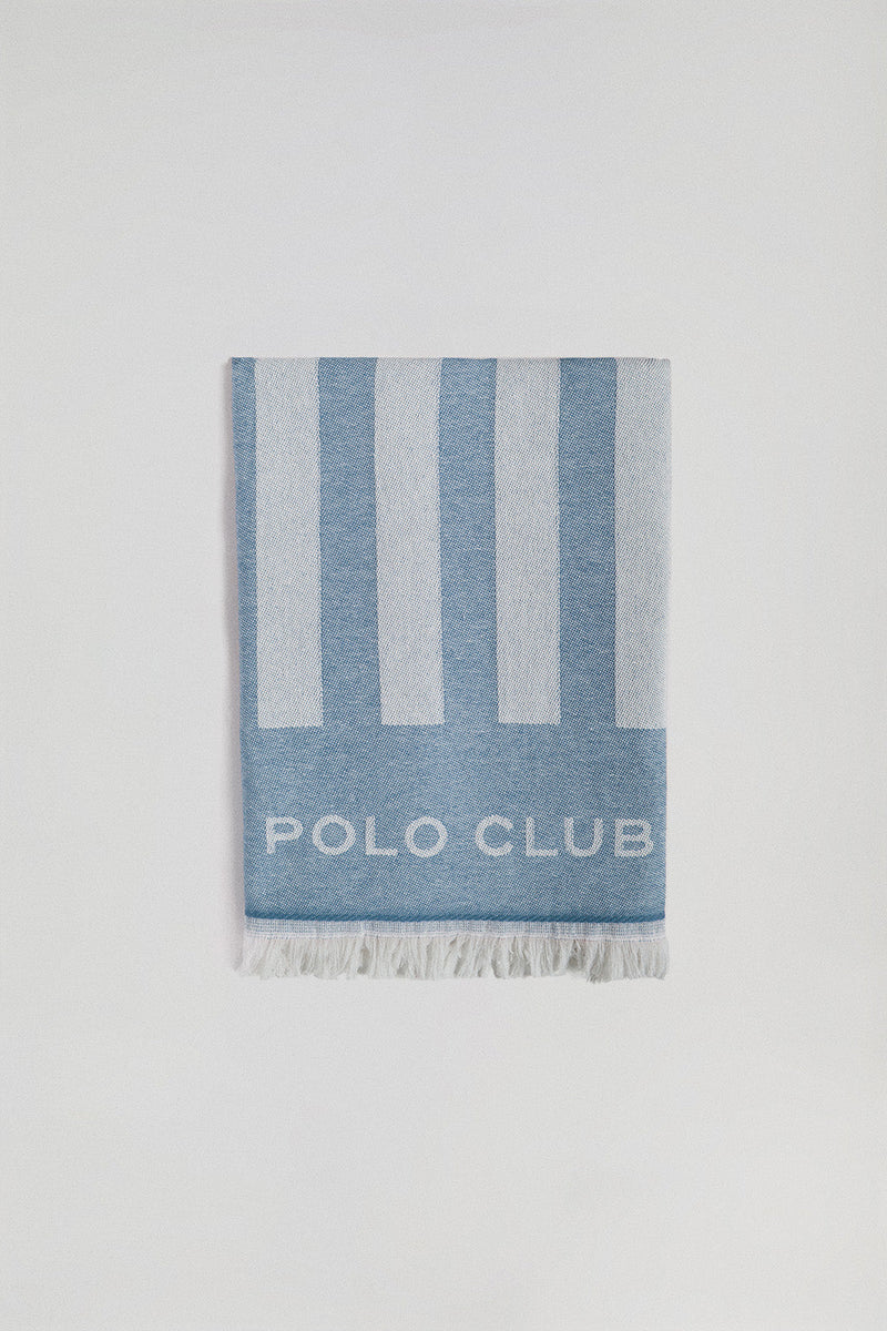 Serviette paréo bleu clair Portofino à rayures