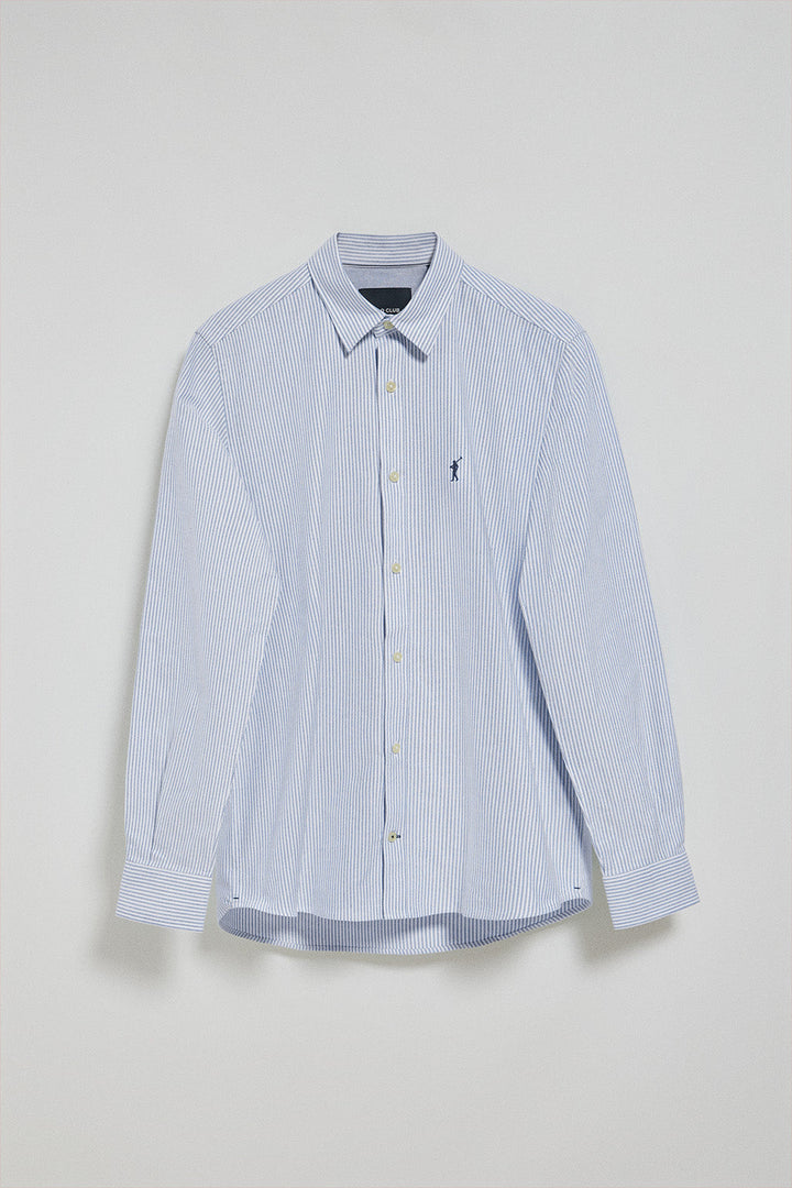 Chemise Oxford rayée bleue Yale avec logo brodé Rigby Go