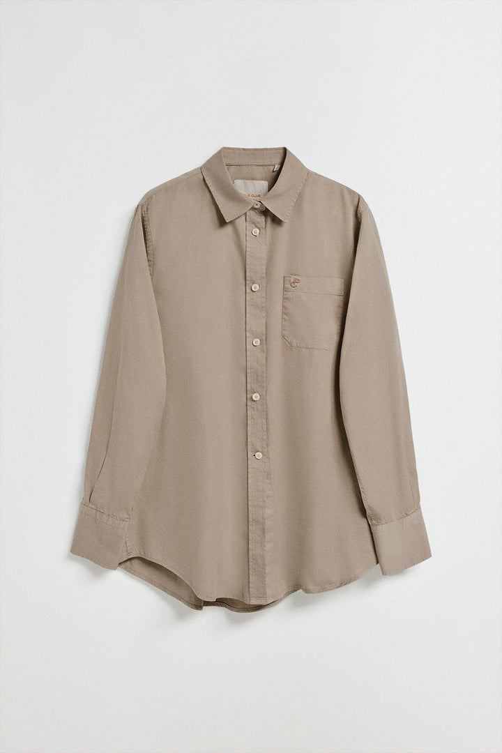 Camel shirt Simona with monogram PC embroidery