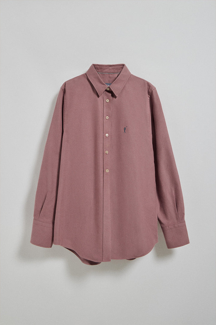 Chemise Oxford Sabina bordeaux avec logo brodé Rigby Go