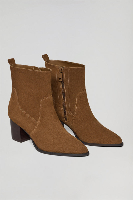 Bottines Ryta en croûte de cuir marron avec logo Polo Club