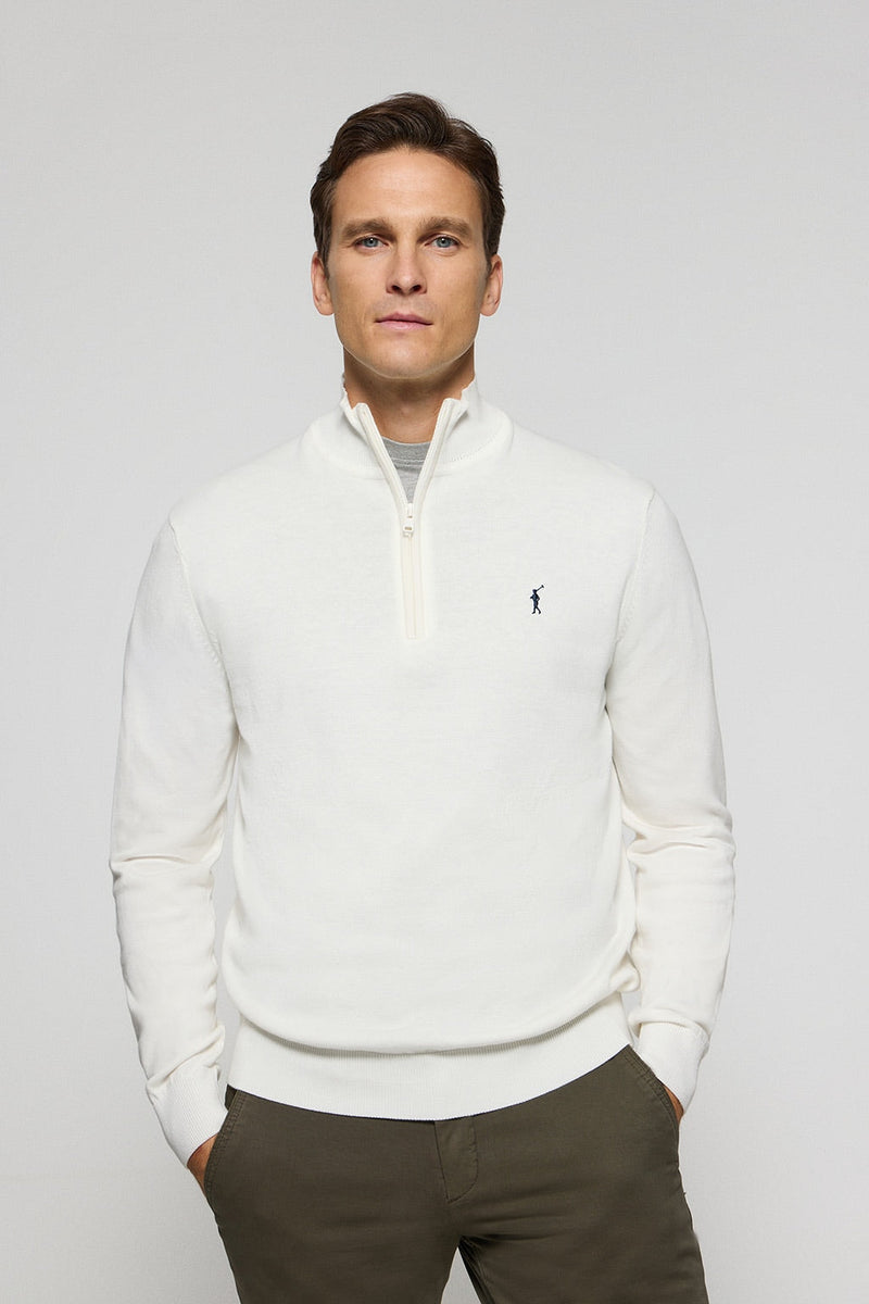 Jersey Polo Trui Met Rits Half Zip Ralph Lauren Gebreide Trui