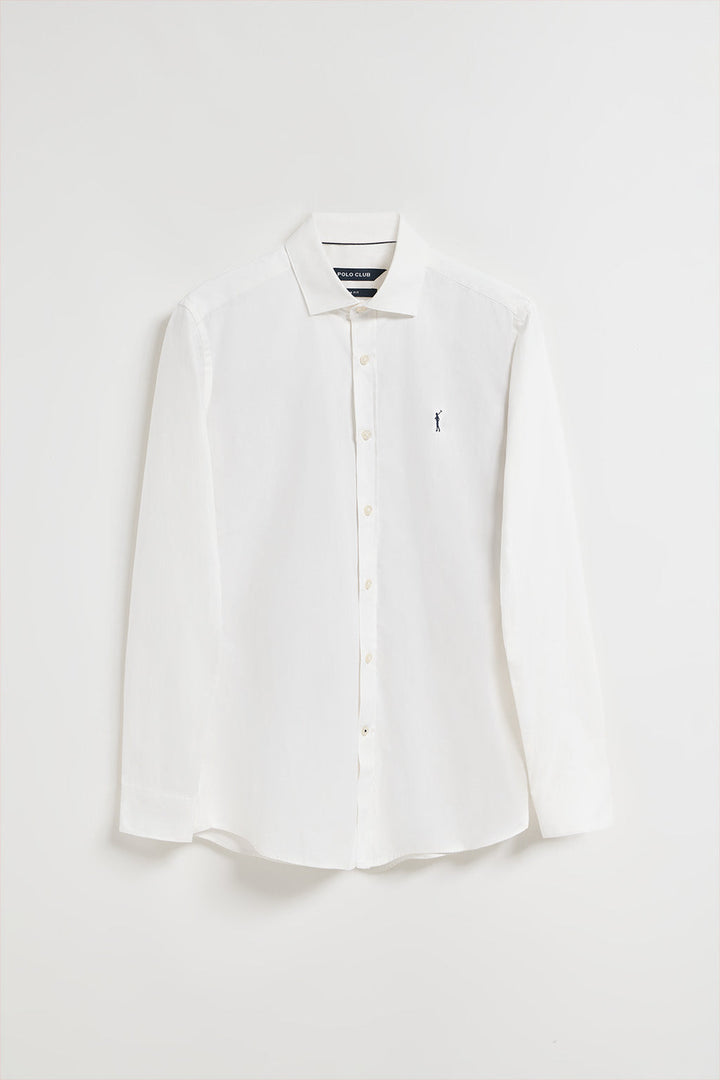 Chemise Slim en popeline blanche avec logo brodé Rigby Go