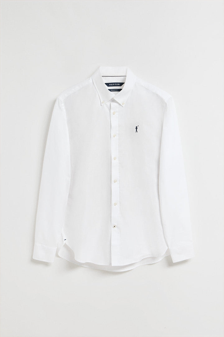 White Oxford shirt with Rigby Go embroidered logo