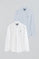 Lot de deux chemises regular bleu ciel et blanche avec logo Rigby Go