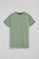 Camiseta color verde jade con cuello redondo y logo bordado Rigby Go