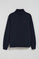 Marineblauwe sweater met halve rits en geborduurd Rigby Go-logo