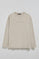 Maglietta Polo Club Hermes a maniche lunghe in beige con logo in gomma